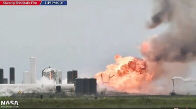 Nepovedený test Starship SN4