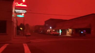 Lesní požár v Oregonu