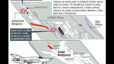 Pád stíhaček na sídliště Vltava (1998)