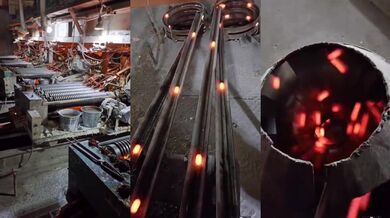 Výroba skleněných kuliček v továrně