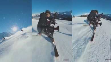 Špičkové kameramanské dovednosti na sjezdovce