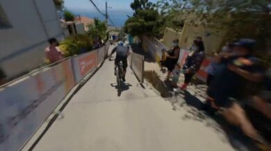 Sjezd českého cyklisty Tomáše Slavíka