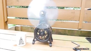 Švýcarský ventilátor s hodinovým strojkem