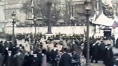 Paříž po světové válce v letech 1918-1919 (60FPS, HD, Barevné)