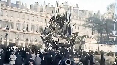 Paříž po světové válce v letech 1918-1919 (60FPS, HD, Barevné)