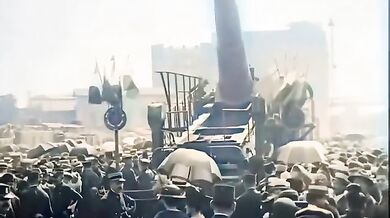 Paříž po světové válce v letech 1918-1919 (60FPS, HD, Barevné)