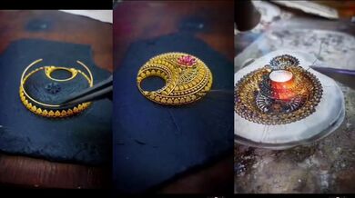 Ruční výroba zlatého přívěsku