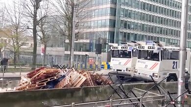 Protestující zemědělci v Belgii