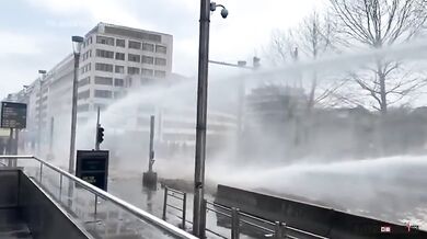 Protestující zemědělci v Belgii