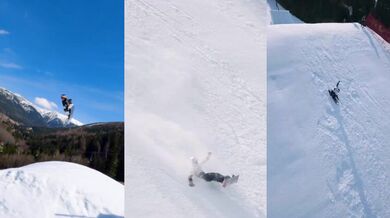 Extrémní trik na snowboardu