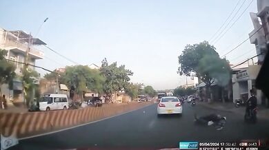 Zasažená skútrařka