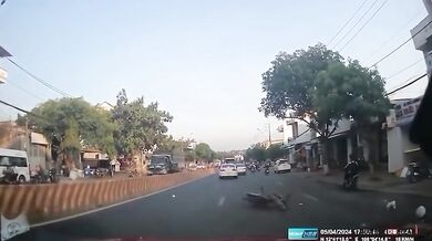 Zasažená skútrařka