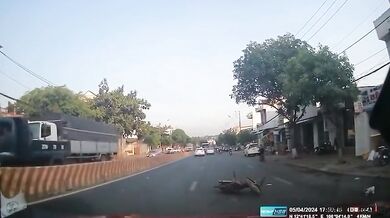 Zasažená skútrařka