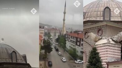 Zřícení minaretu mešity