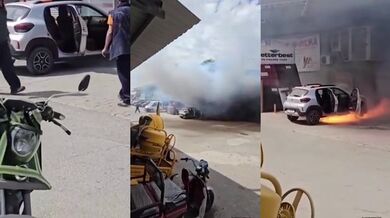 Elektromobil v plamenech