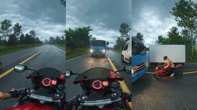 Motorkář vs. náklaďák