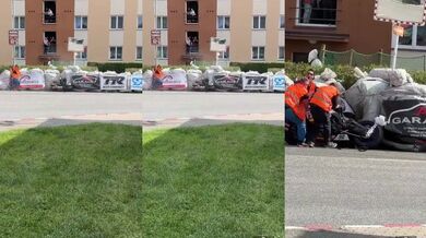 Nehoda Jakuba Šprojcara během závodů 300 zatáček Gustava Havla