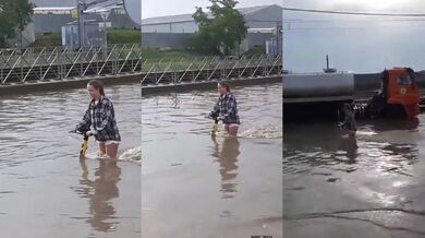 Dopravní prostředek během záplav