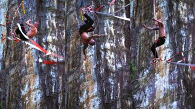 Trik na brazilském highline festivalu