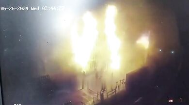 Požár turbogenerátoru v elektrárně