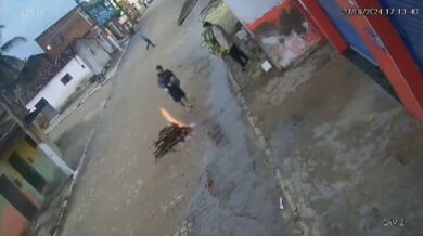 Nehoda s pouliční vatrou