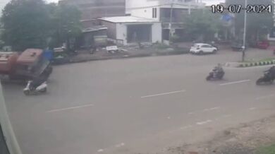 Nehoda indického hasičského vozidla