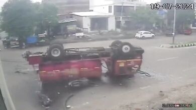 Nehoda indického hasičského vozidla