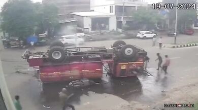 Nehoda indického hasičského vozidla