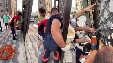 Dítě uvízlo v bráně