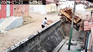 Porucha brzd naloženého nákladního vozidla