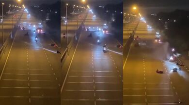 Skupinová nehoda motorkářů