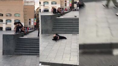 Nepovedený trik skateboardistky