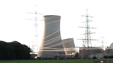 Demolice nejstarší jaderné elektrárny v Německu: Grafenrheinfeld se loučí se svými ikonickými věžemi