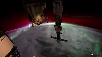 Polární záře viděná z vesmíru