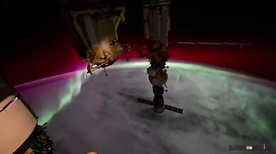 Polární záře viděná z vesmíru