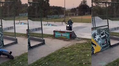 Nepovedený skok na motorce