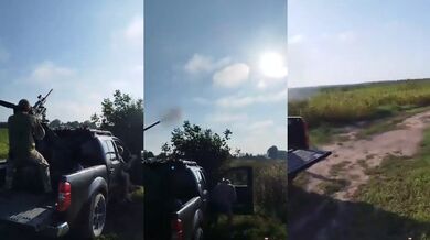 Použití kulometu k sestřelení řízené střely