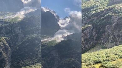 Sesuv půdy v průsmyku Col de l'Encrenaz