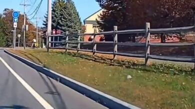 Cyklista zapomněl, že veze své dítě...