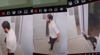 Muž na drogách ve výtahu