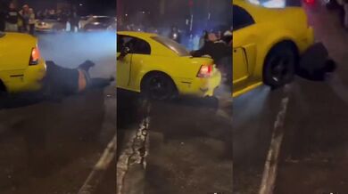 Drsná srážka diváka během driftování