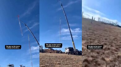 Muž unikl nehodě ve věži jen o vlásek