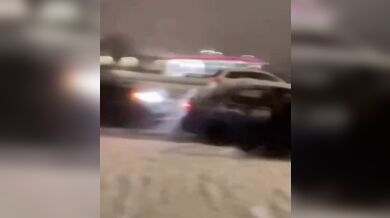 Dopravní nehoda na zasněžené silnici