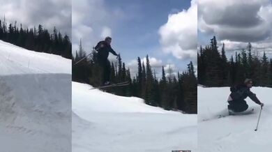 Nehoda při skoku na lyžích