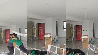 Nehoda při instalaci osvětlení