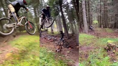 Nezvládnuté zvládnutí MTB během downhillu