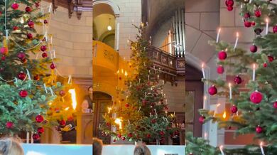 Nebezpečný způsob rozsvícení vánočního stromku