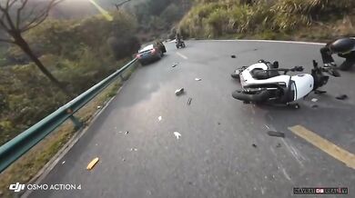 Čelní srážka dvou skútrařů