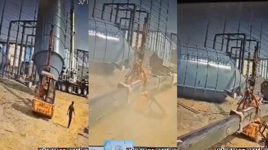 Tragická nehoda s jeřáby v indickém městě Mangrol