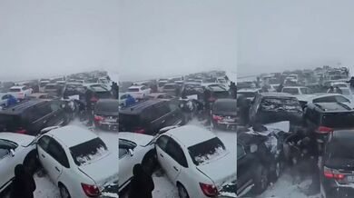 Hromadná nehoda 100 aut v Kazachstánu: 20 zraněných